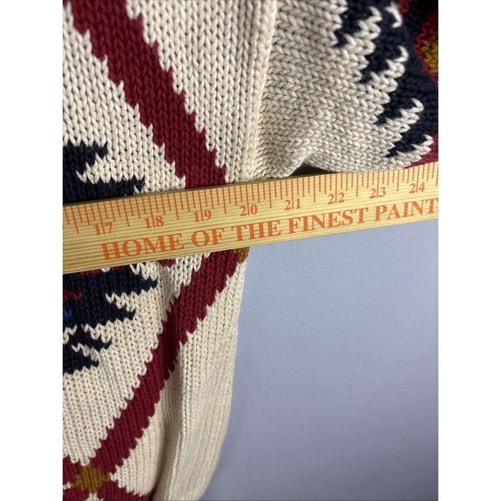 Vintage Members Only Aztec Southwest Pattern Grandpa Knit Sweater Size Large 80s - Picture 8 of 9